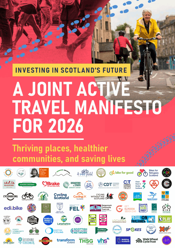 Front page of the Joint Active Travel Manifesto for 2026